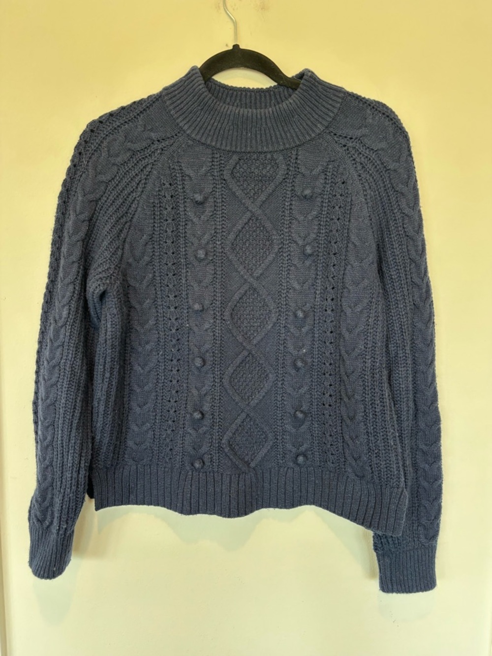 J. Crew Cable Knit Turtleneck Sweater - Slate Blue 047